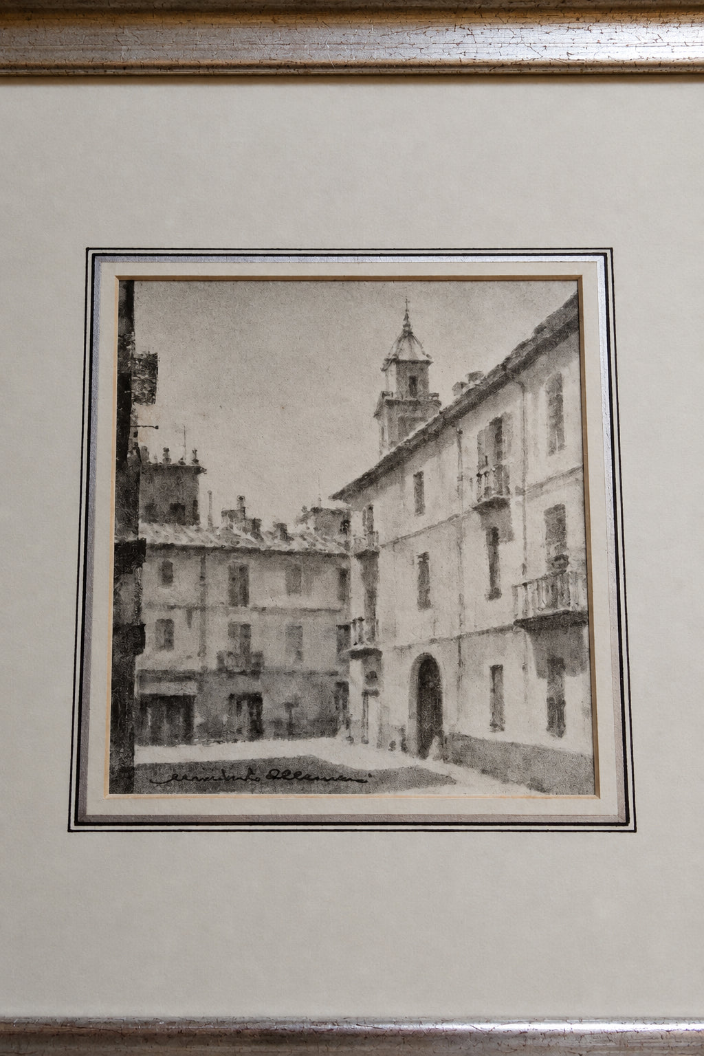 Scorcio Di Savigliano di Umberto Allemani, carboncino su carta