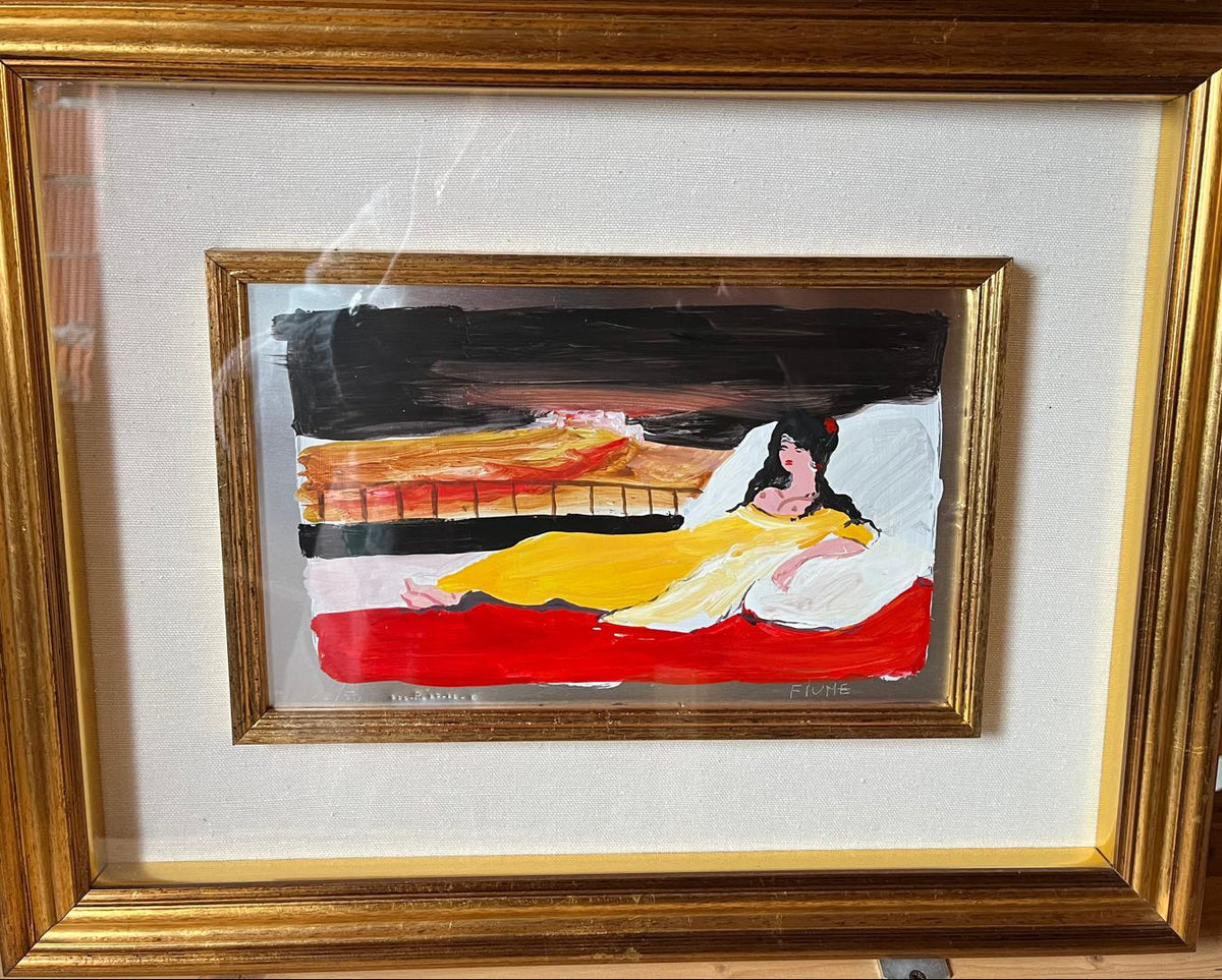 Odalisca, serigrafia su lastra d'argento di Fiume