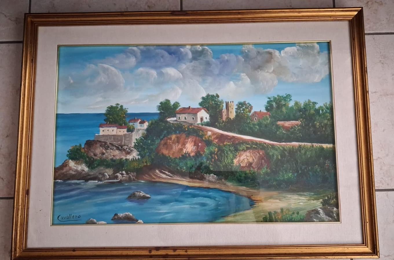 Senza titolo (scorcio dell'Isola d'Elba), di Pietro Cavallero, olio su tela