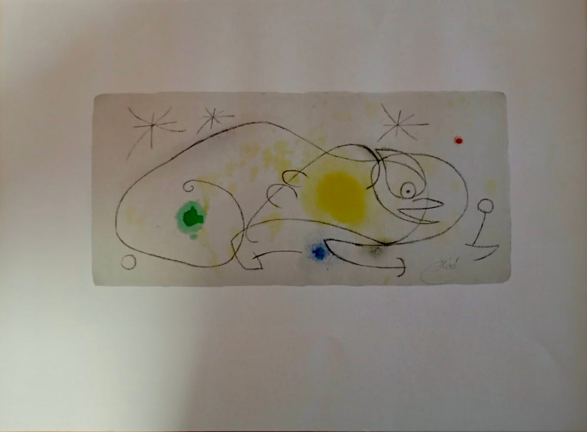 Uccello, stelle di Joan Miró, stampa litografica su carta