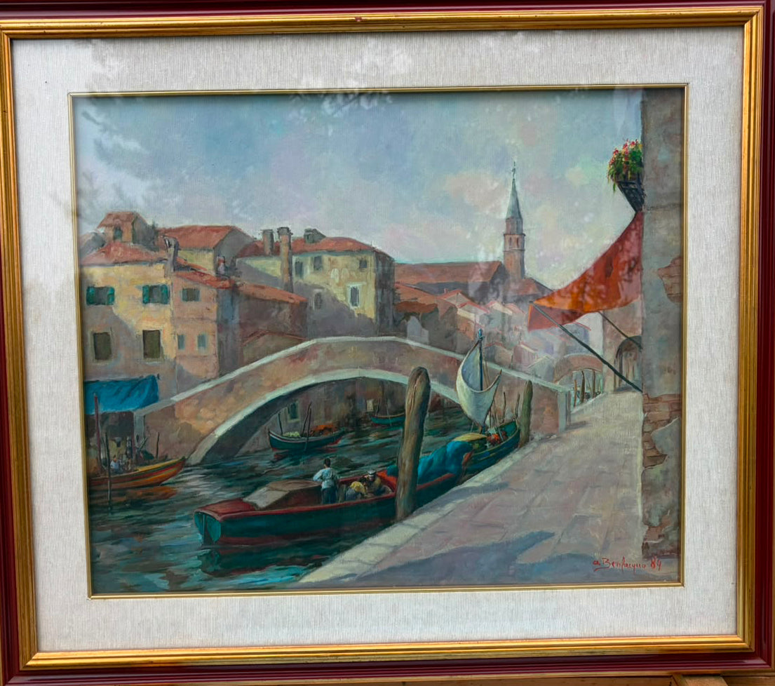 Paesaggio a Chioggia, di Antonio Bevilacqua, olio su tela