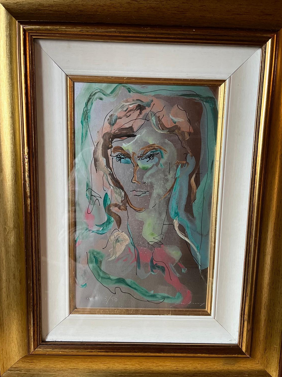 Testina, serigrafia su lastra d'argento di Treccani