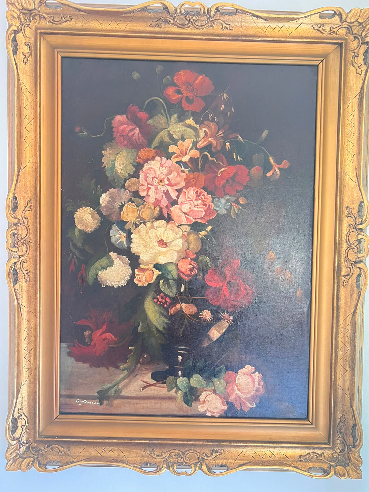 Senza titolo (Fiori fiamminghi), olio su tela di G. Mariani
