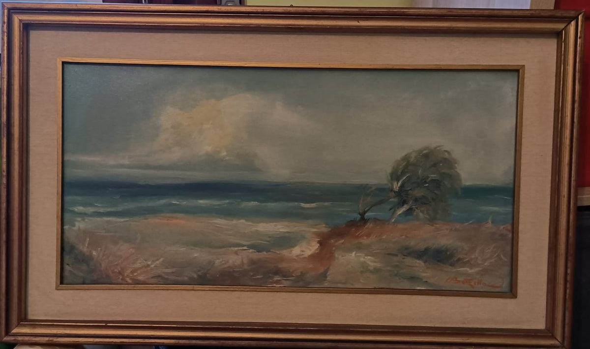 Marina di Giorgio Batzella, olio su tela