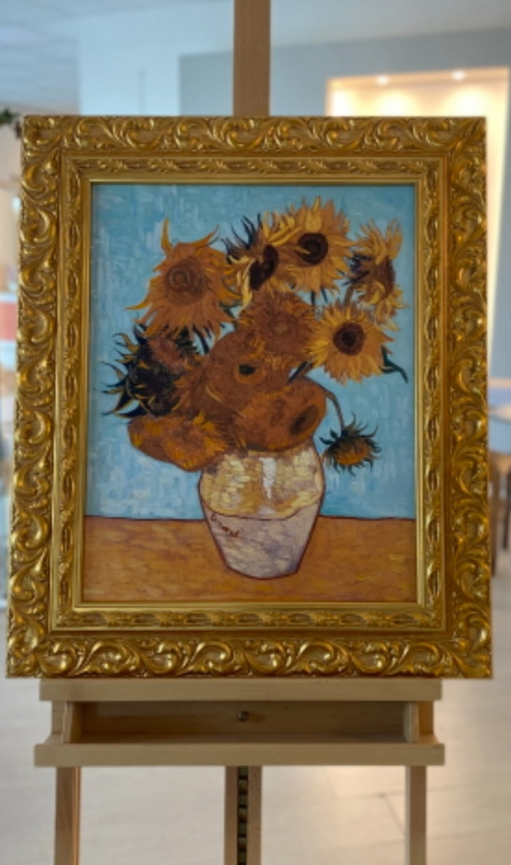 Vaso di girasoli di San Paolo Patrimonio, olio su tela