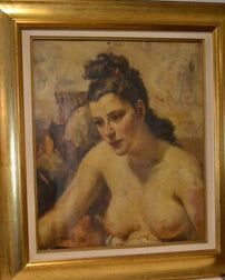 Figura femminile, olio su tela di Vittorio Gussoni