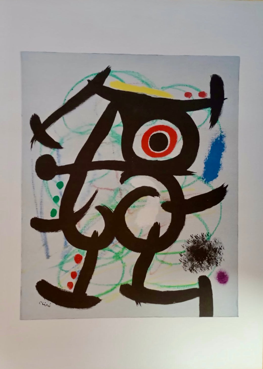 Donna e uccello di Joan Miró, stampa litografica su carta