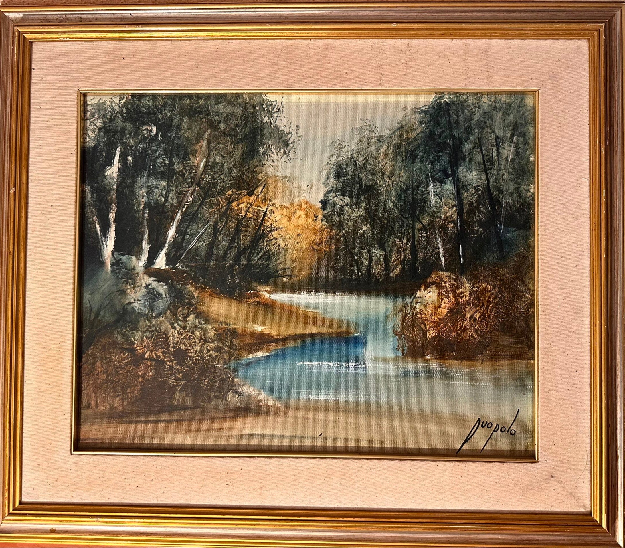 Paesaggio, di Mario Puopolo, olio su tela