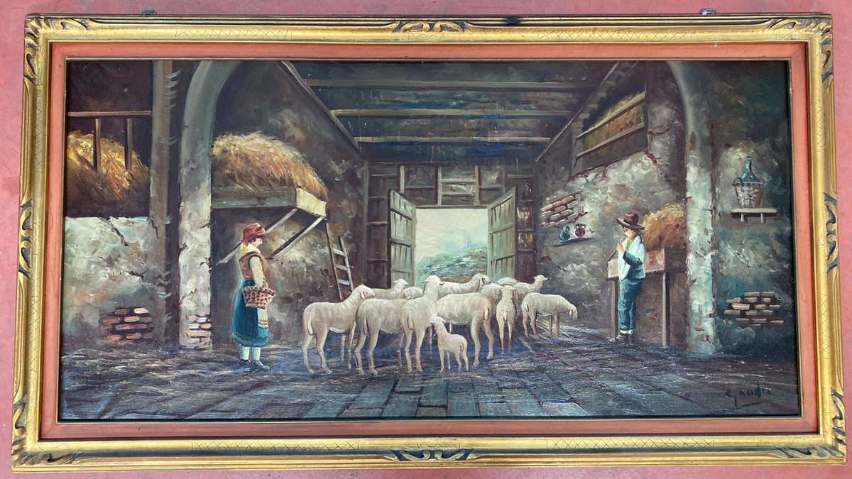 Senza titolo di Eugenio Zampighi, olio su tela