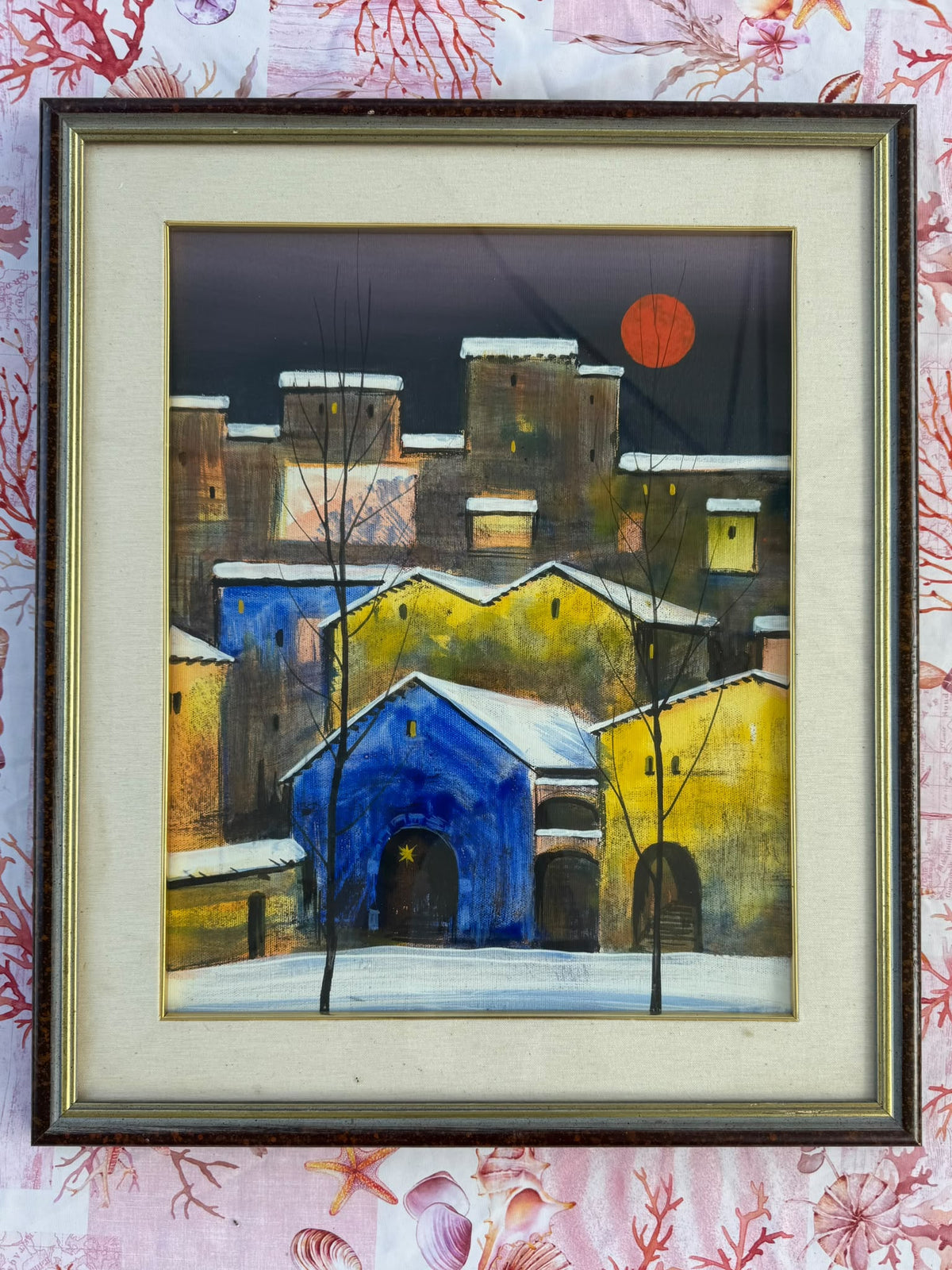 Senza titolo (Paesaggio urbano innevato) di Rosati, olio