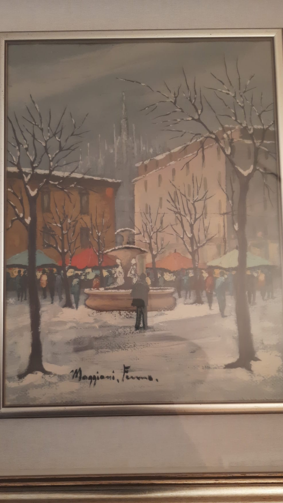 Vecchia Milano, di Ferma Maggioni, olio su tela