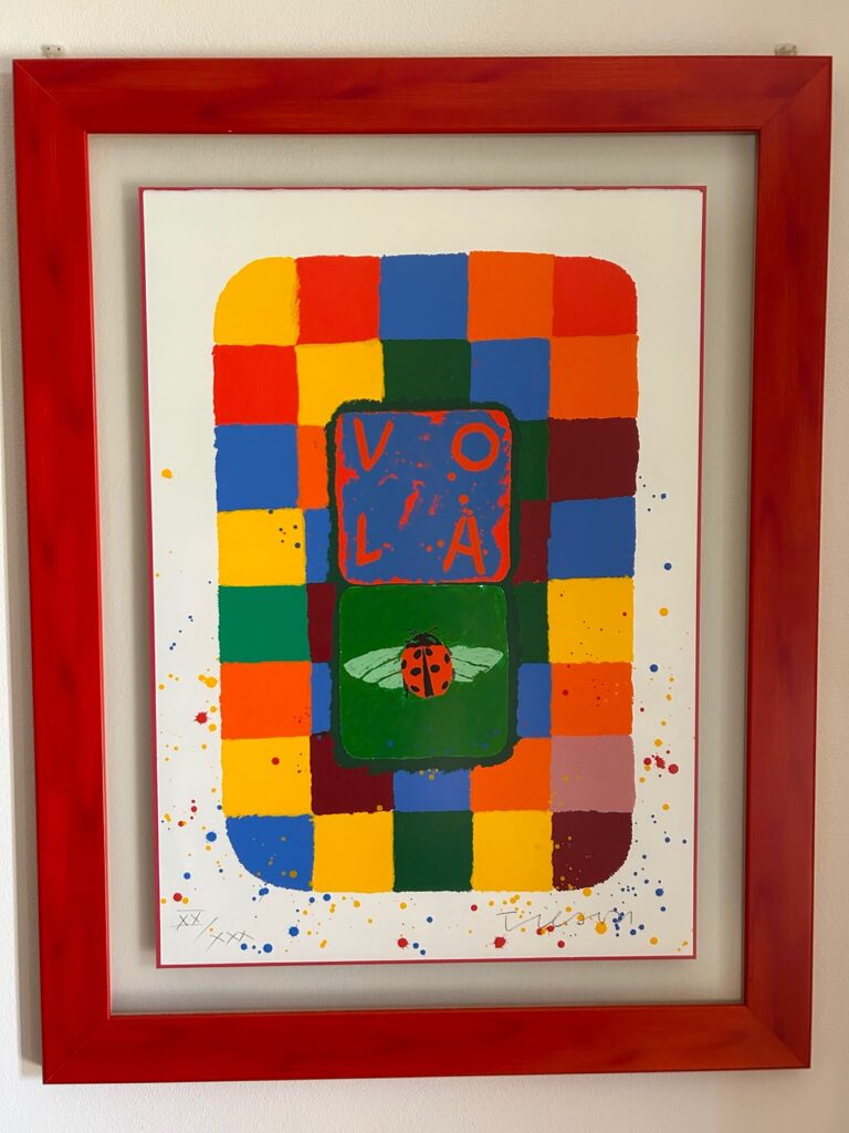 Vola/ Coccinella di Joe Tilson, litografia