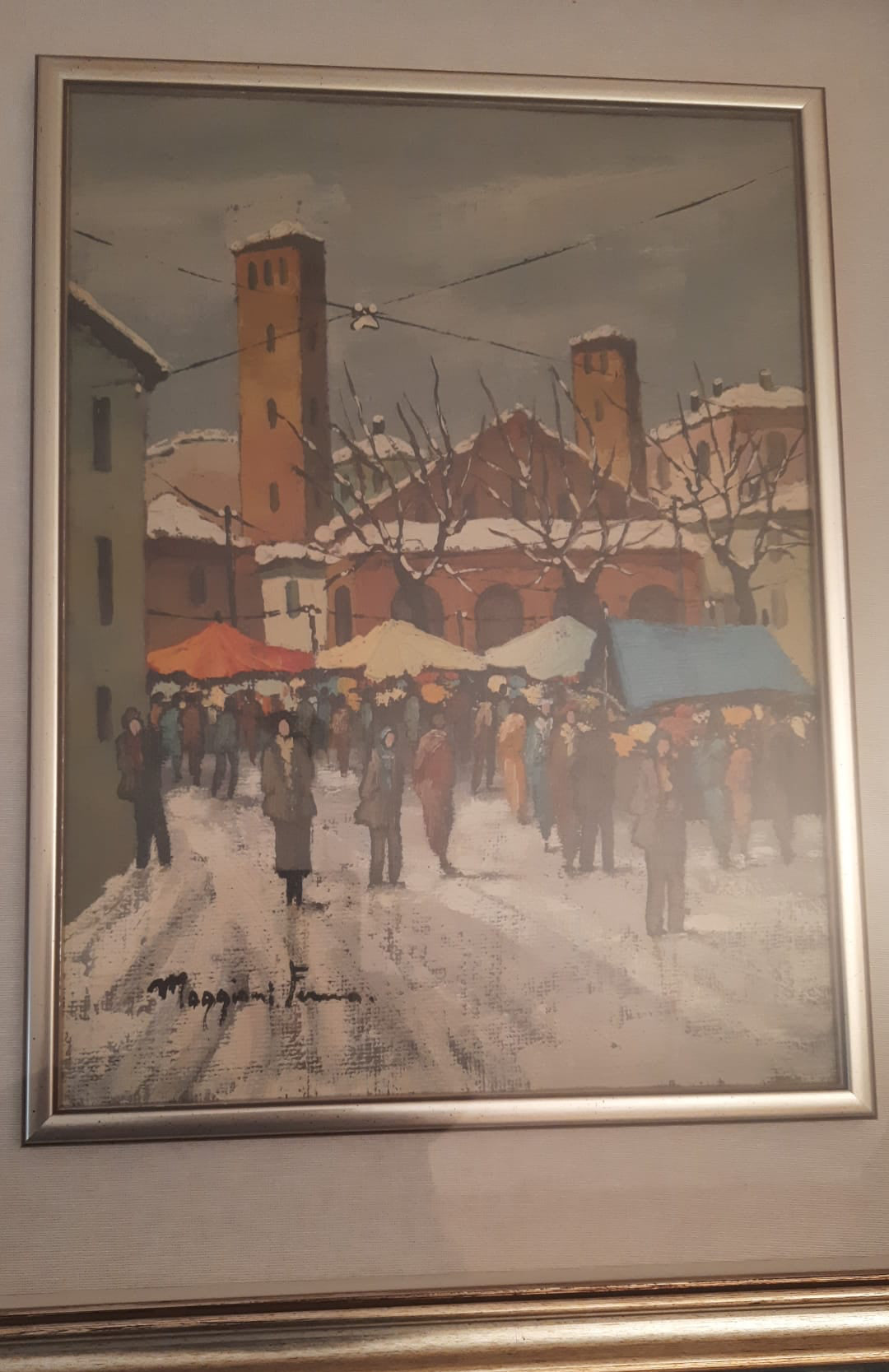 Vecchia Milano, di Ferma Maggioni, olio su tela