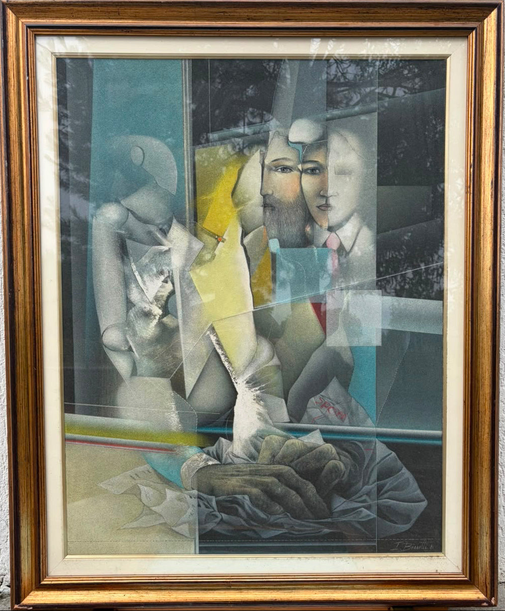 Uomo riflesso, di Ivano Biasetti, olio su tela