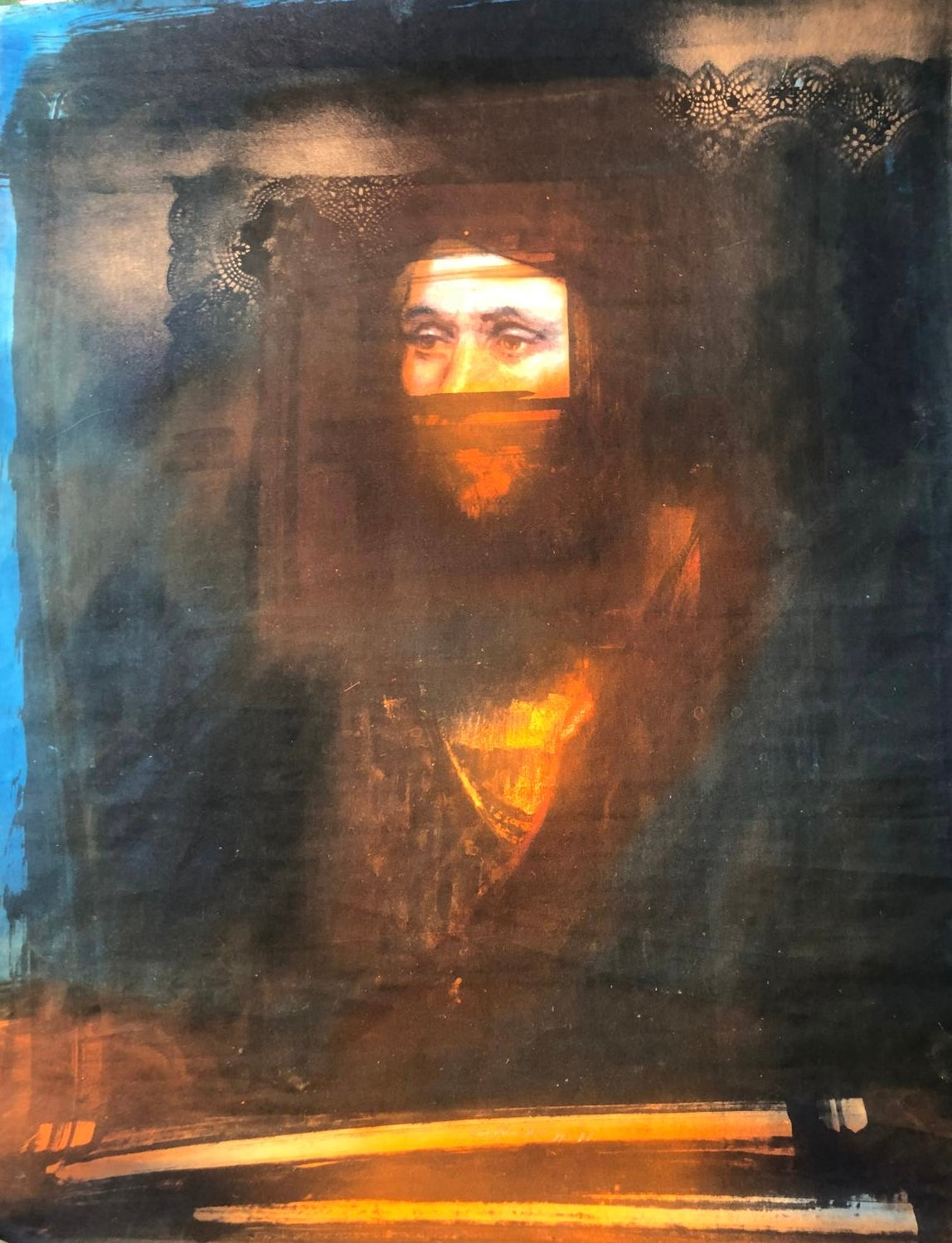 Tecniche miste di Ivano Fabbri con figura femminile