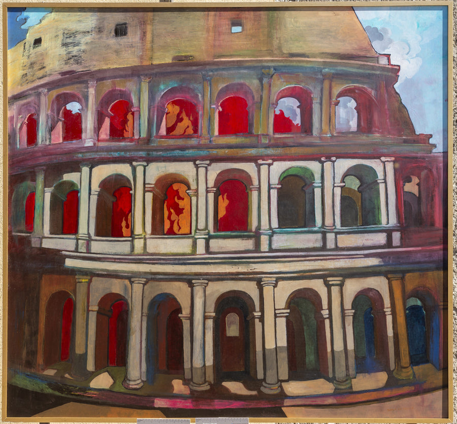 Coliseo en llamas