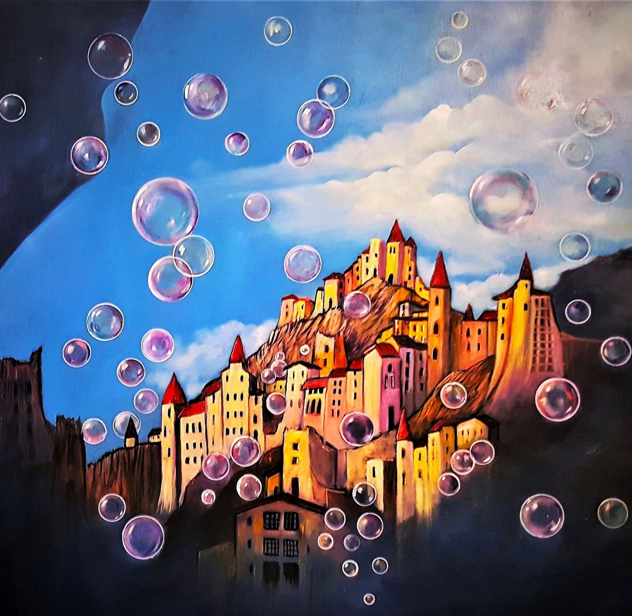 Ossigeno – Serie “Favolismo filosofico” di Francesco Italiano – Olio su tela