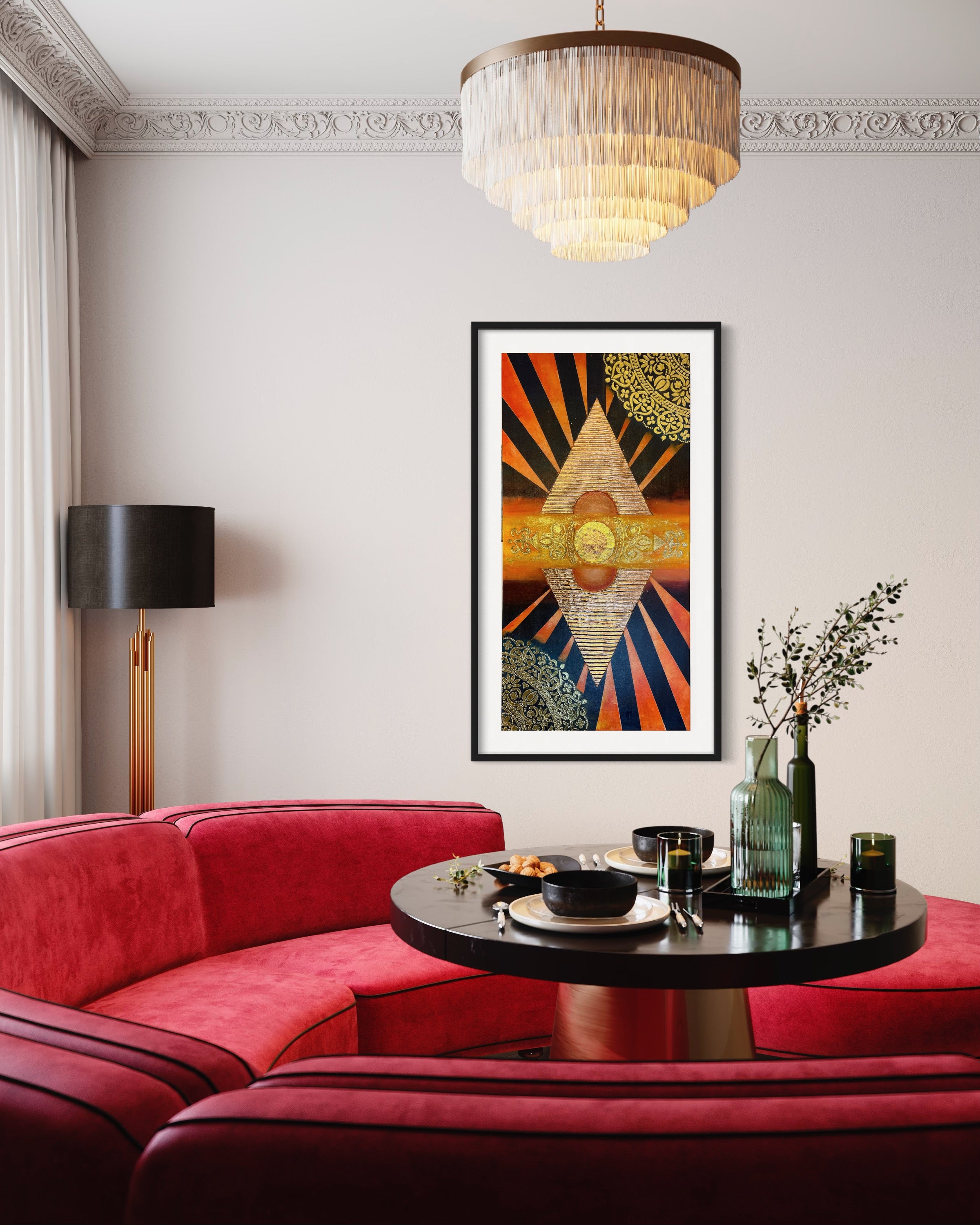 Elegant abstraction with gold leaf accents