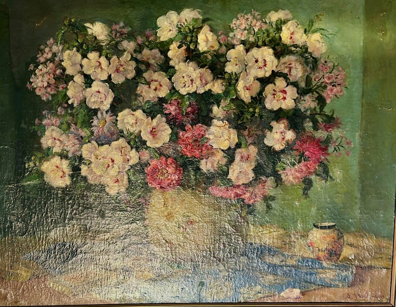 Composizione floreale, olio su tela di Alfio Paolo Graziani