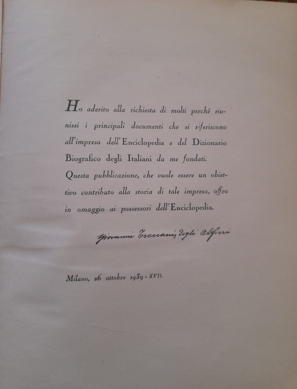 Treccani completo del '28 al '48 / 39 volúmenes incluyendo: Apéndice - Índice - 2 actualizaciones del '38 al '48