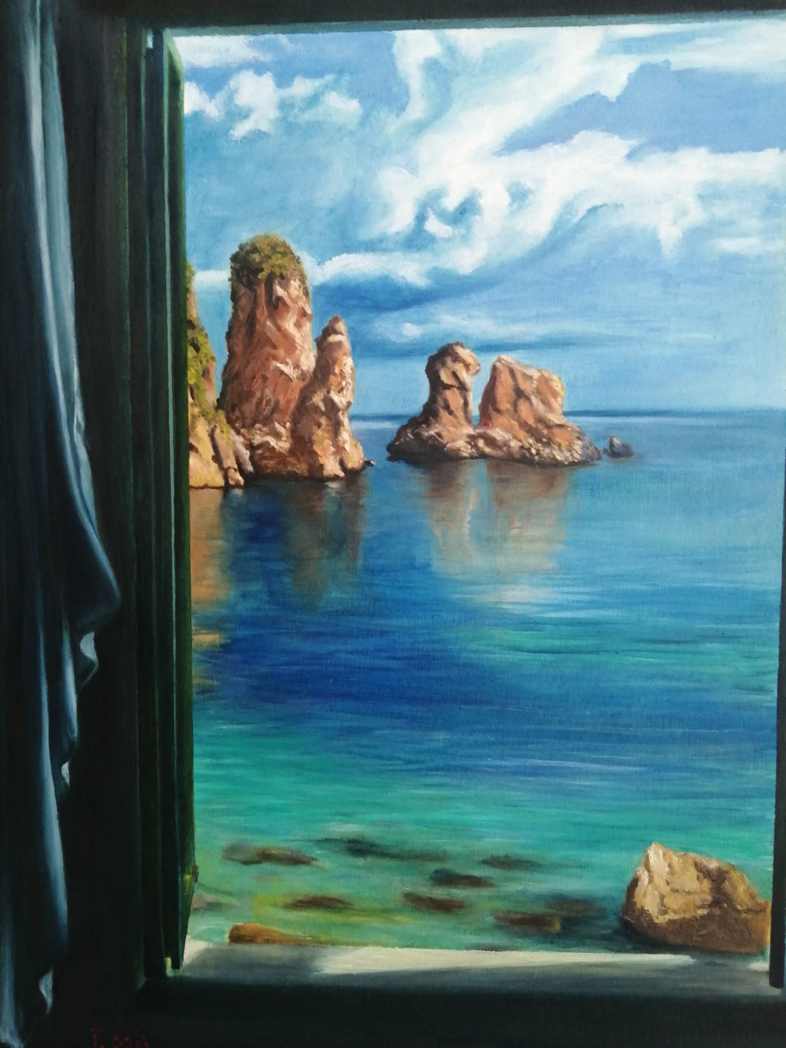 Ventana al mar de Sicilia