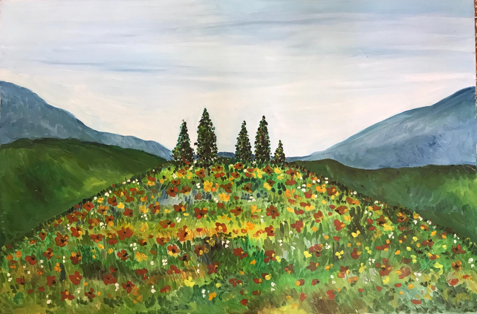 Anna - Paesaggio collinare con papaveri