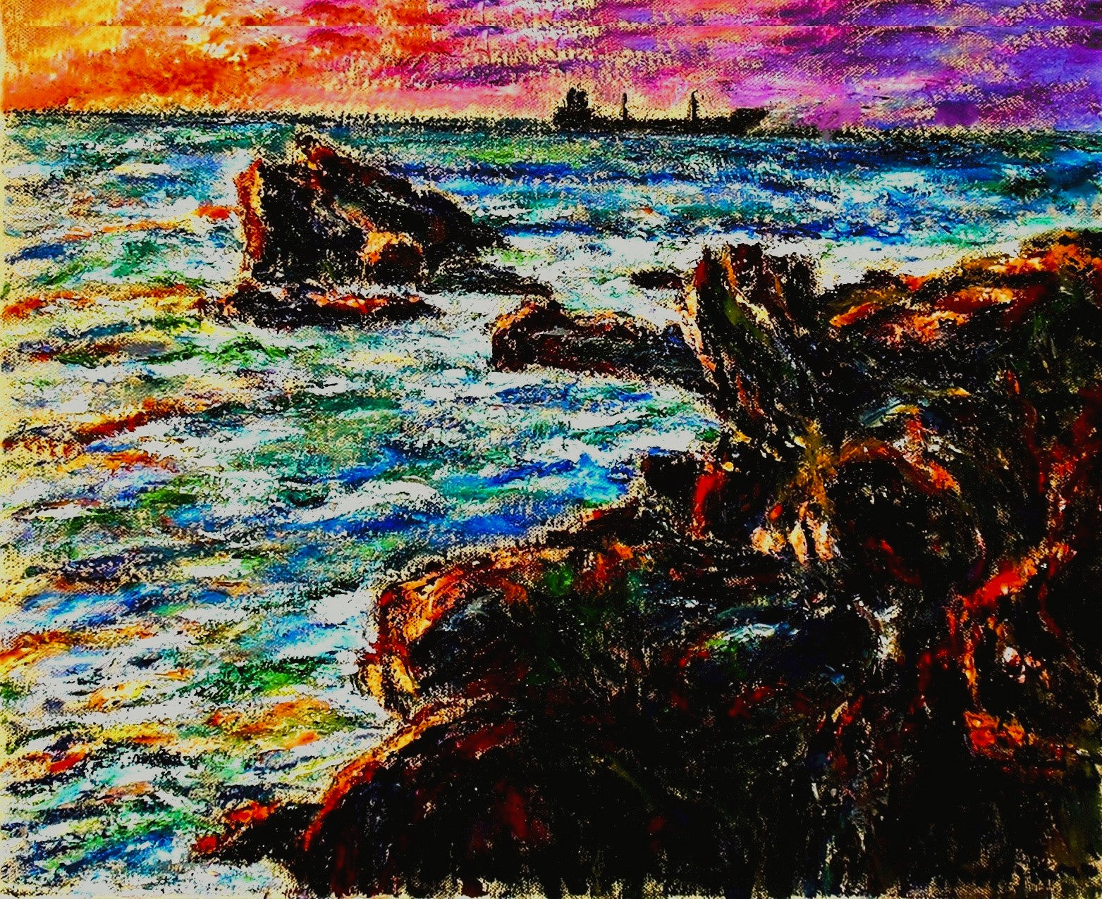 Tramonto sugli scogli a Scilla
