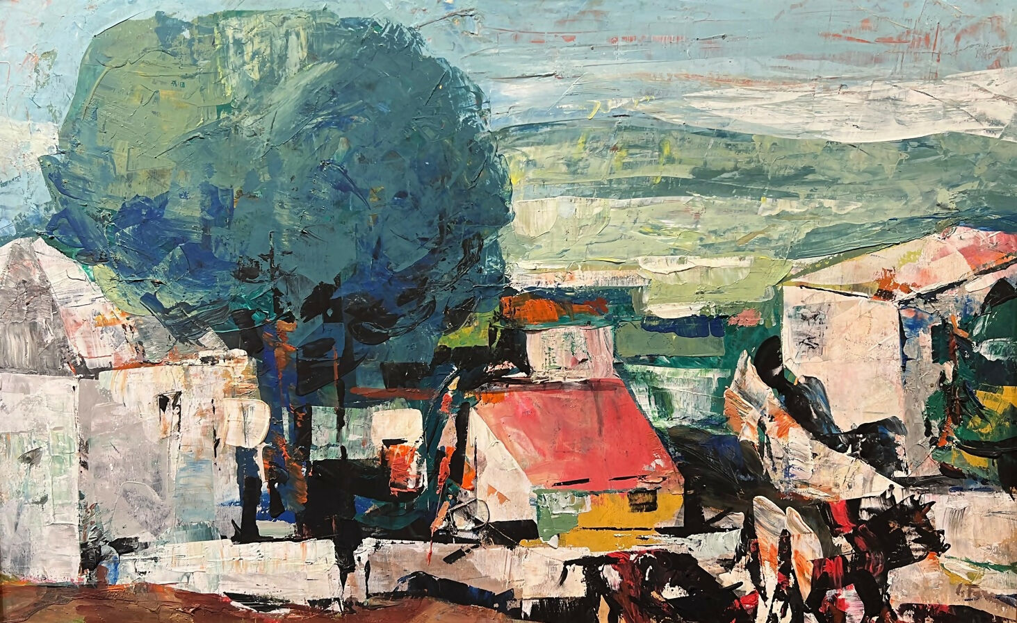 Paesaggio di Salvatore Ferma, olio su tavola – paesaggio