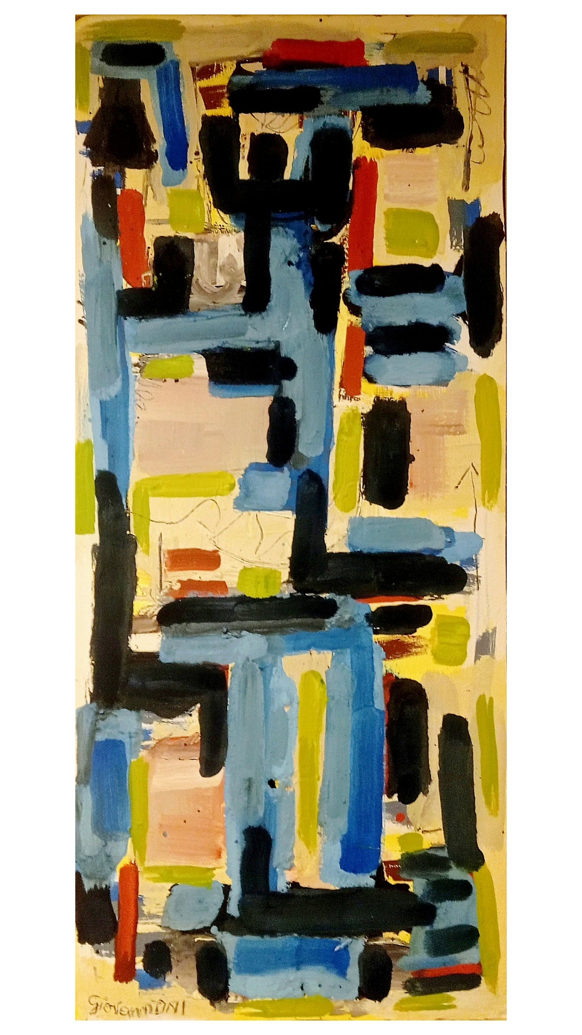 Accumulo di Gianfranco Giovannoni, pittura a pennello con colori acrilici su supporto materico