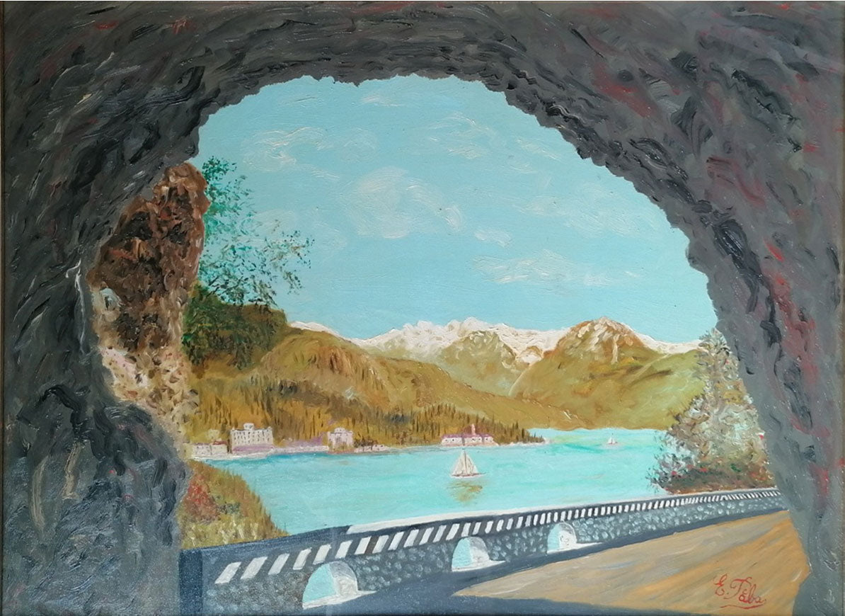 E. Paba - Scorcio montano e lacustre dal tunnel