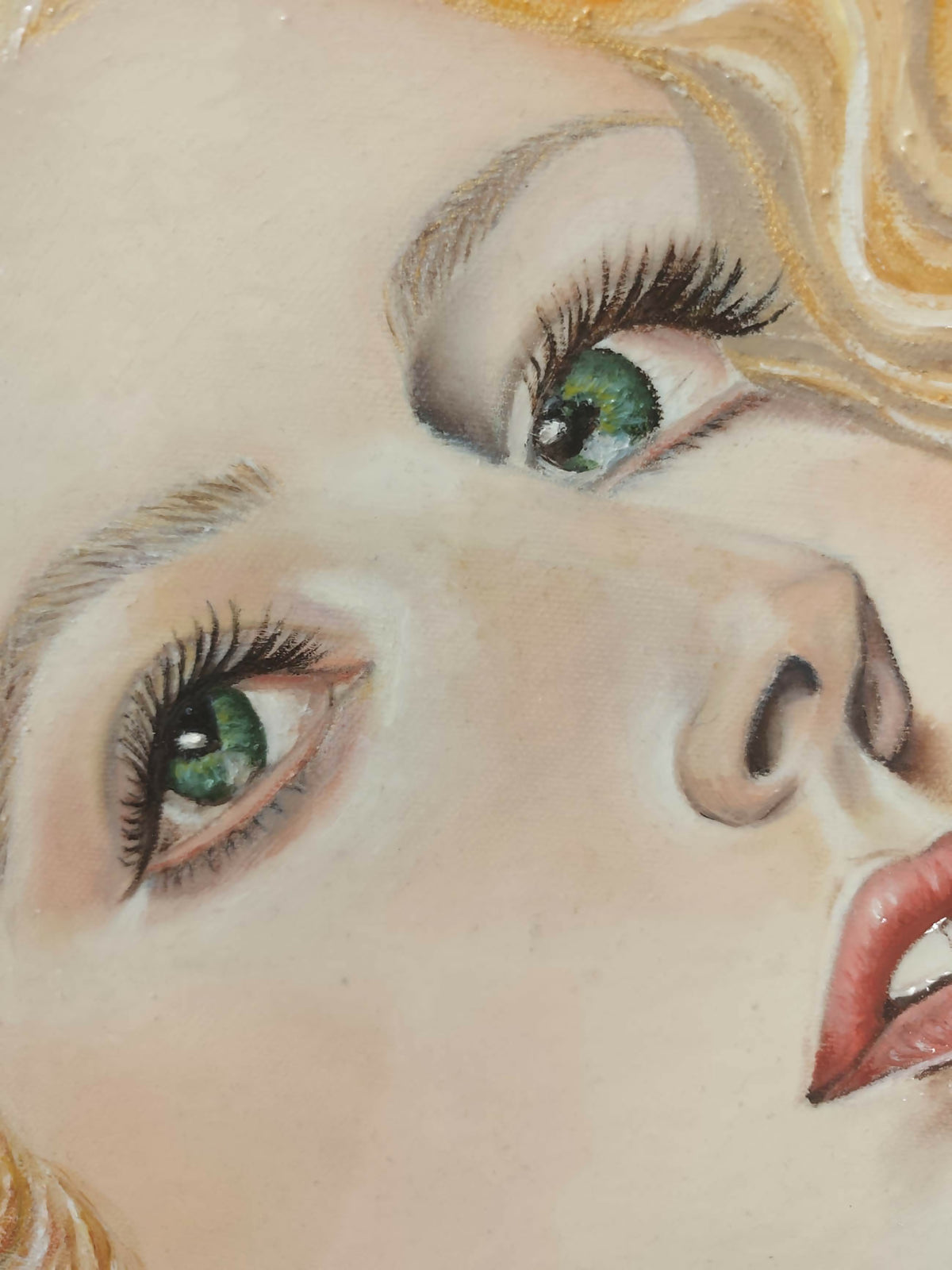 Sensualità, figura femminile a olio su tela