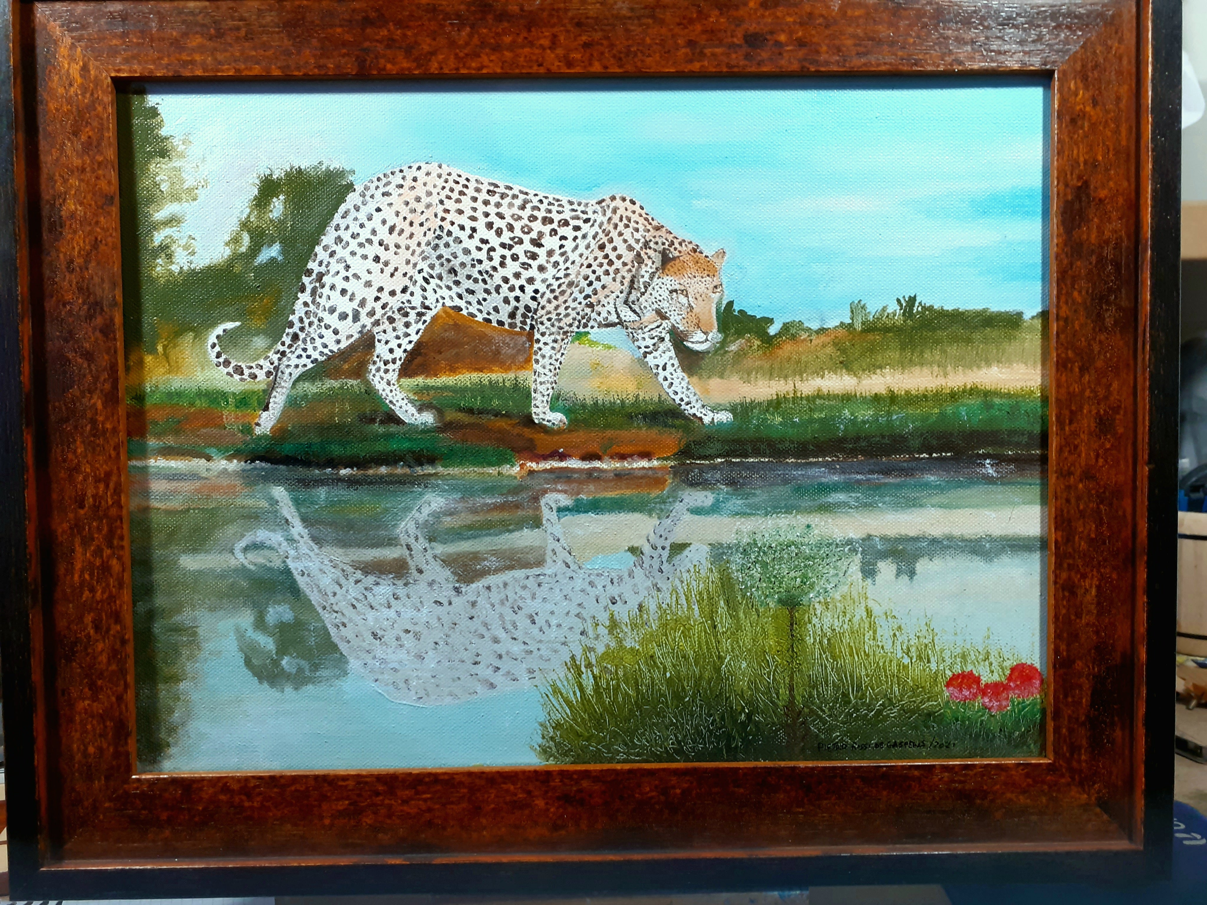 El leopardo en la sabana