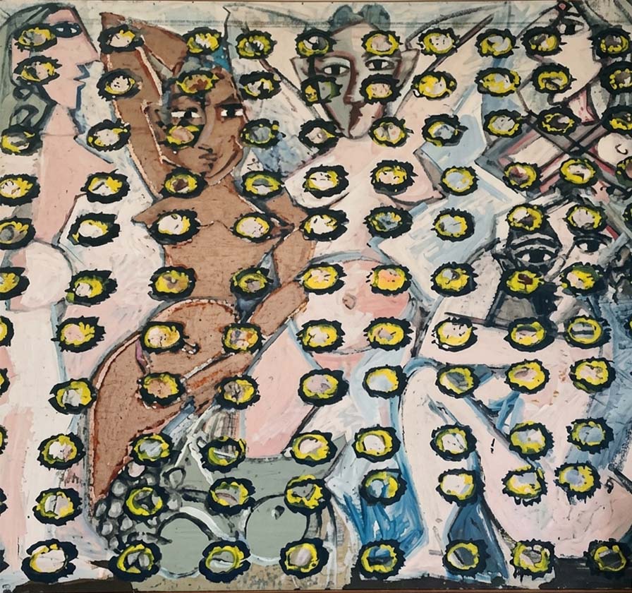 Senza titolo (figura), olio su tavola di Gian Paolo Berto