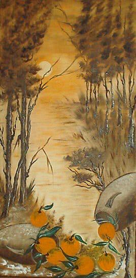 Oranges and jugs in the landscape