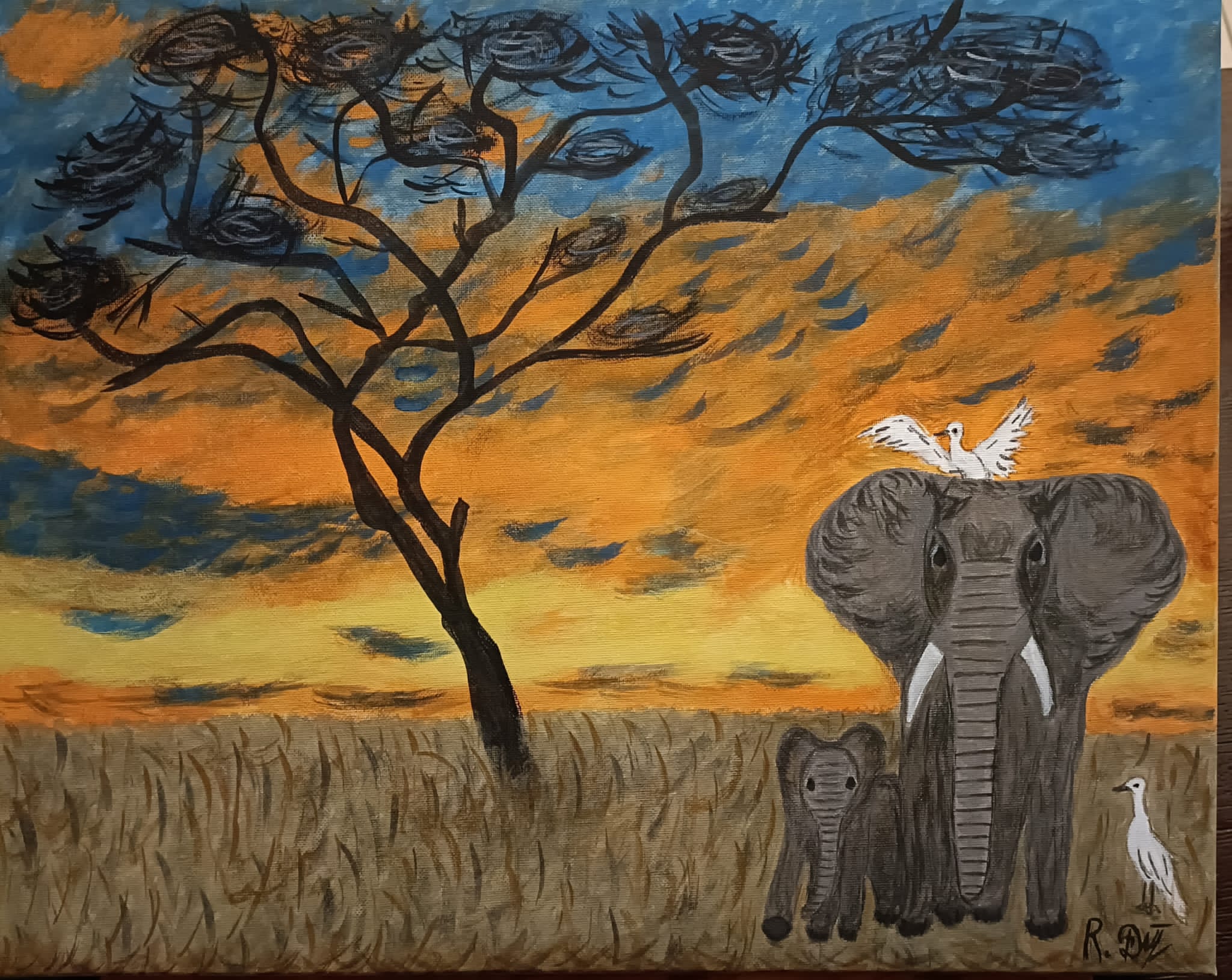 Elefanti nella Savana
