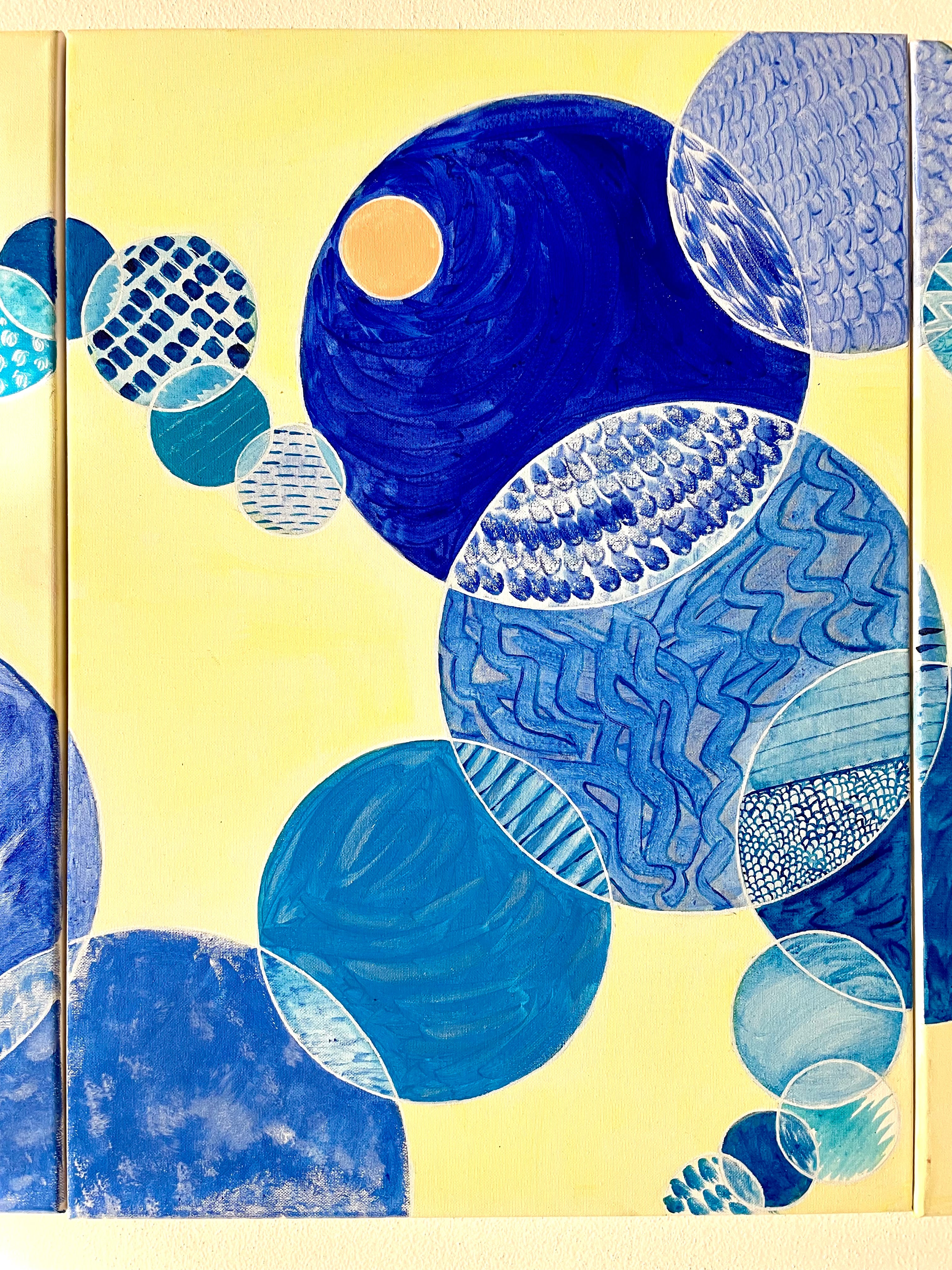 “Bubbles: triptych in yellow”