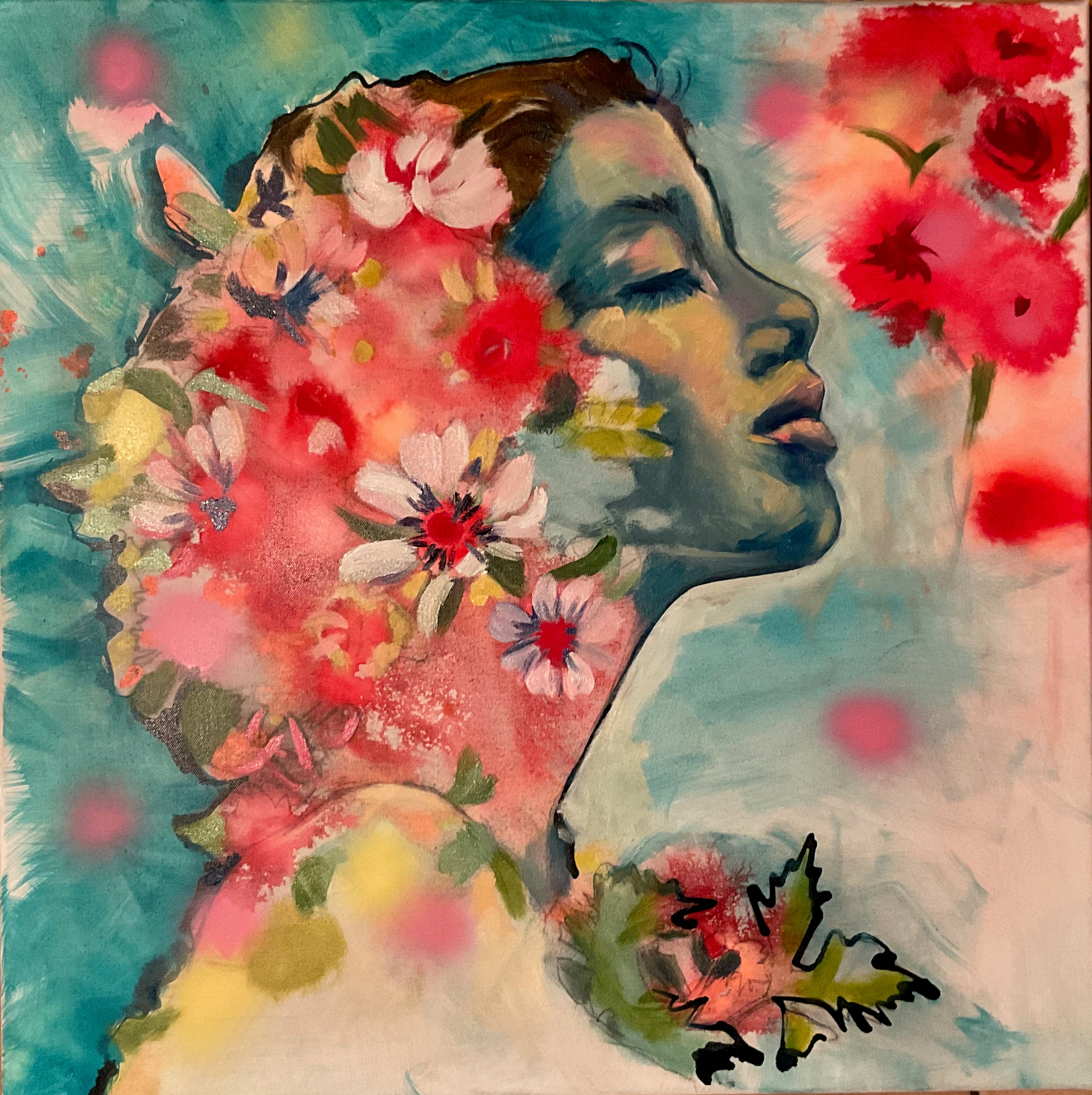 Flower power  - testa con fiori