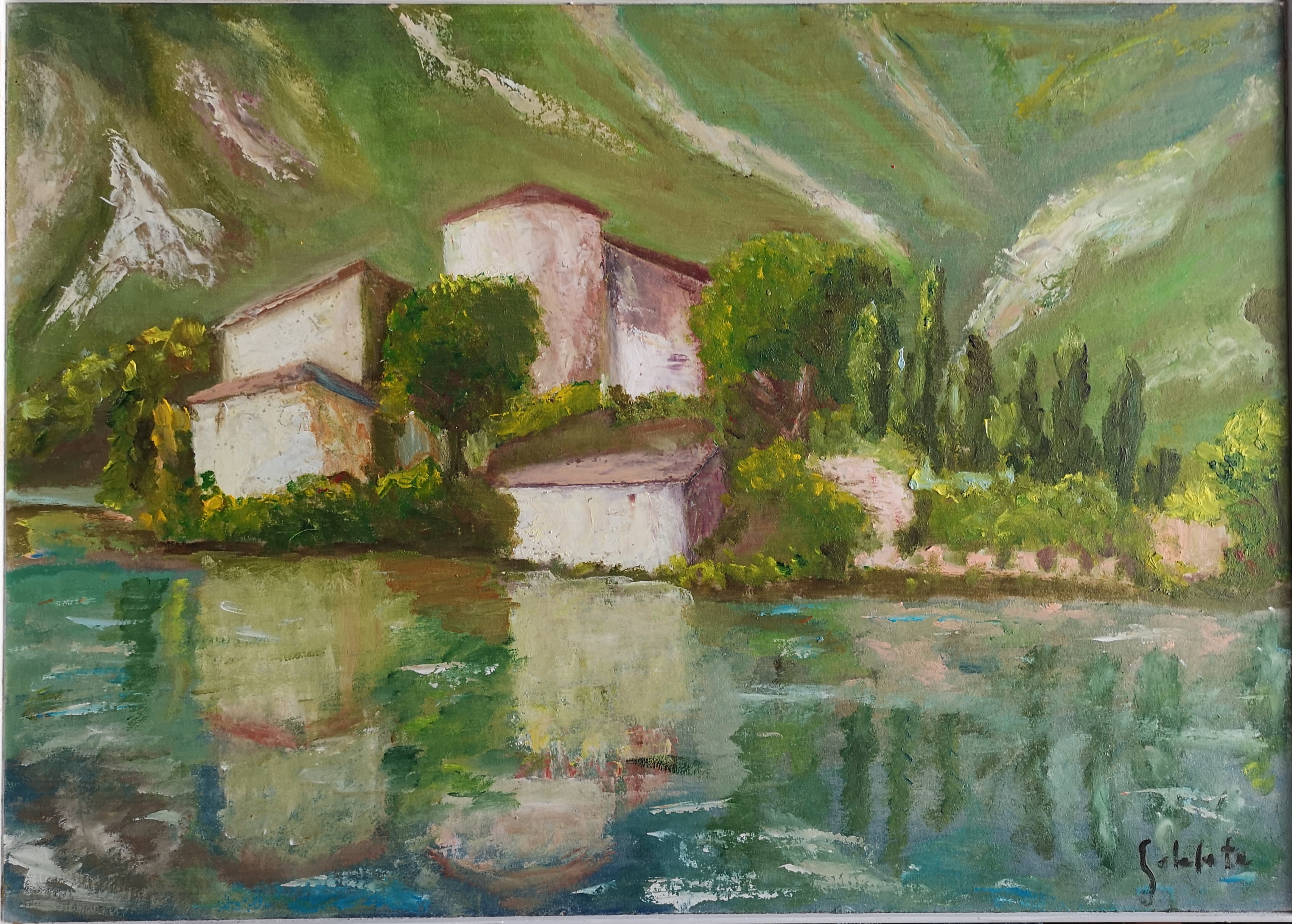 amanecer en el lago
