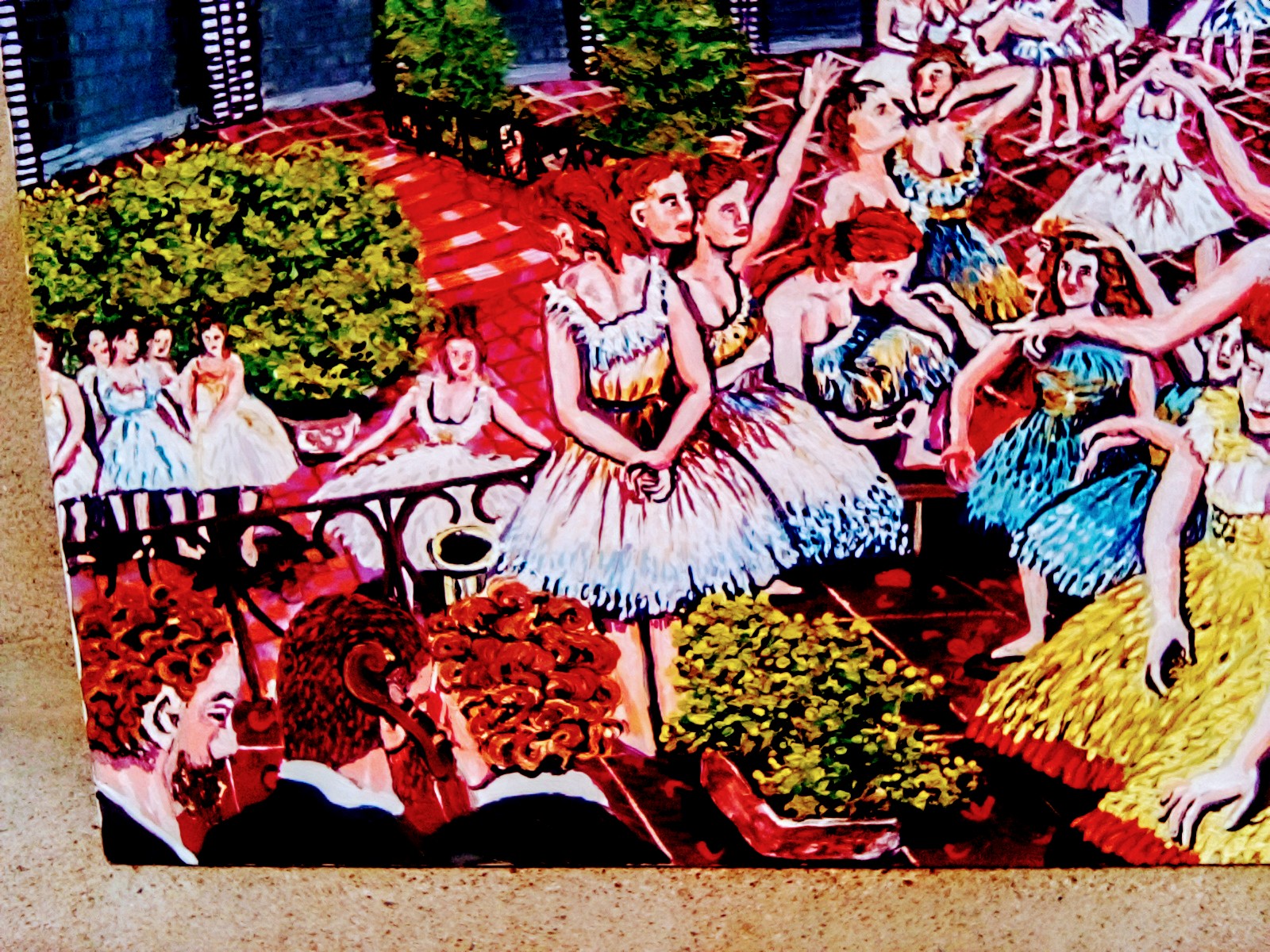 Le ballerine di Degas, preparativi per l' esibizione ( copia di un misto di tre quadri di Degas ).