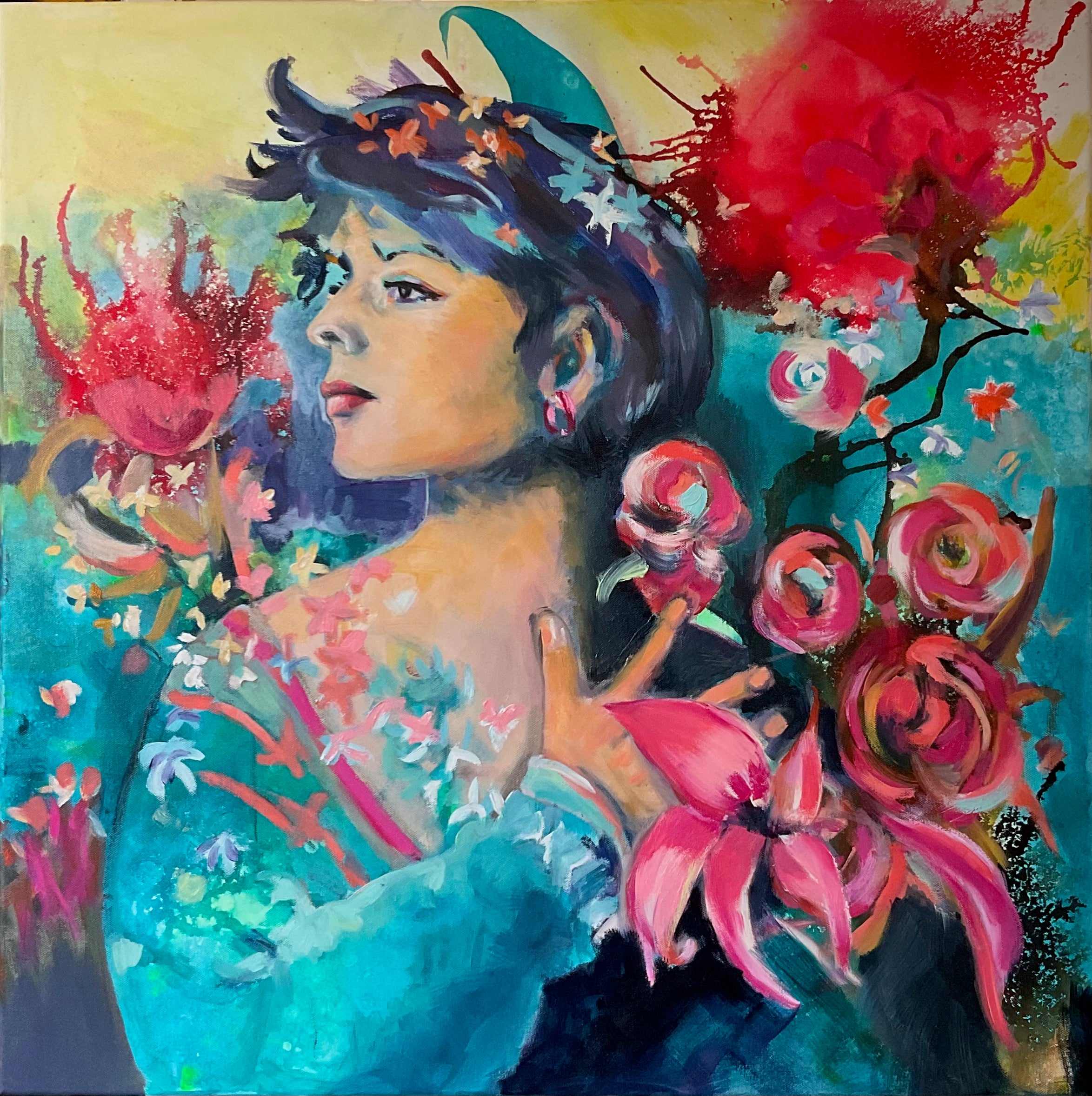 Isabella con i fiori