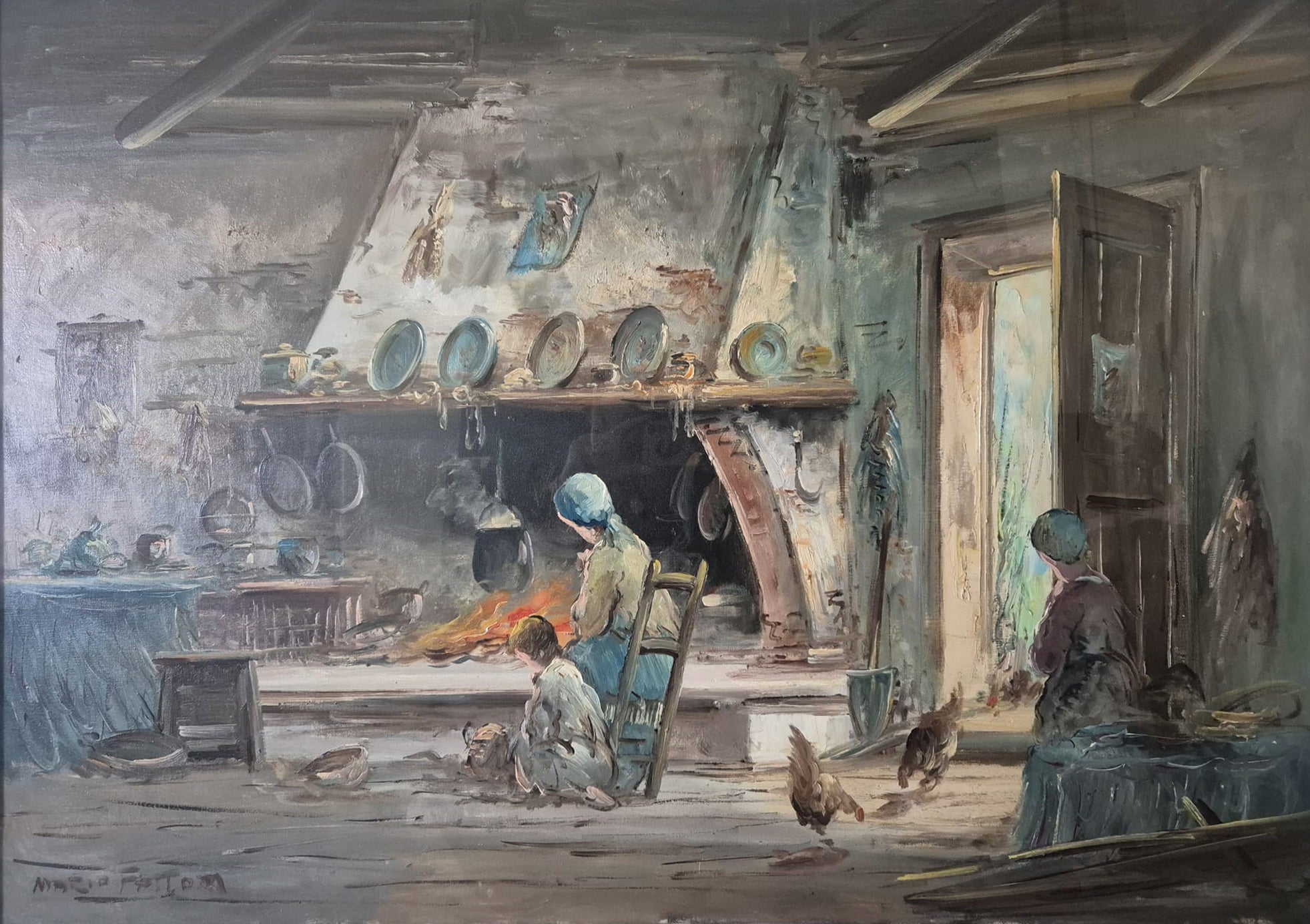 Mario Fattori - Interno di cucina