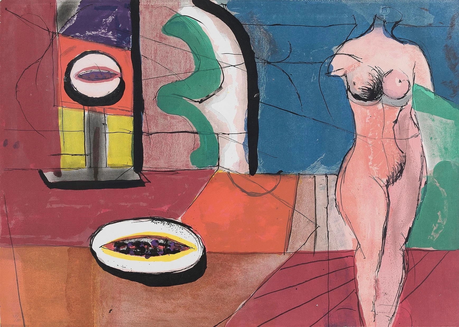 Bruno Cassinari - Nudo in interno