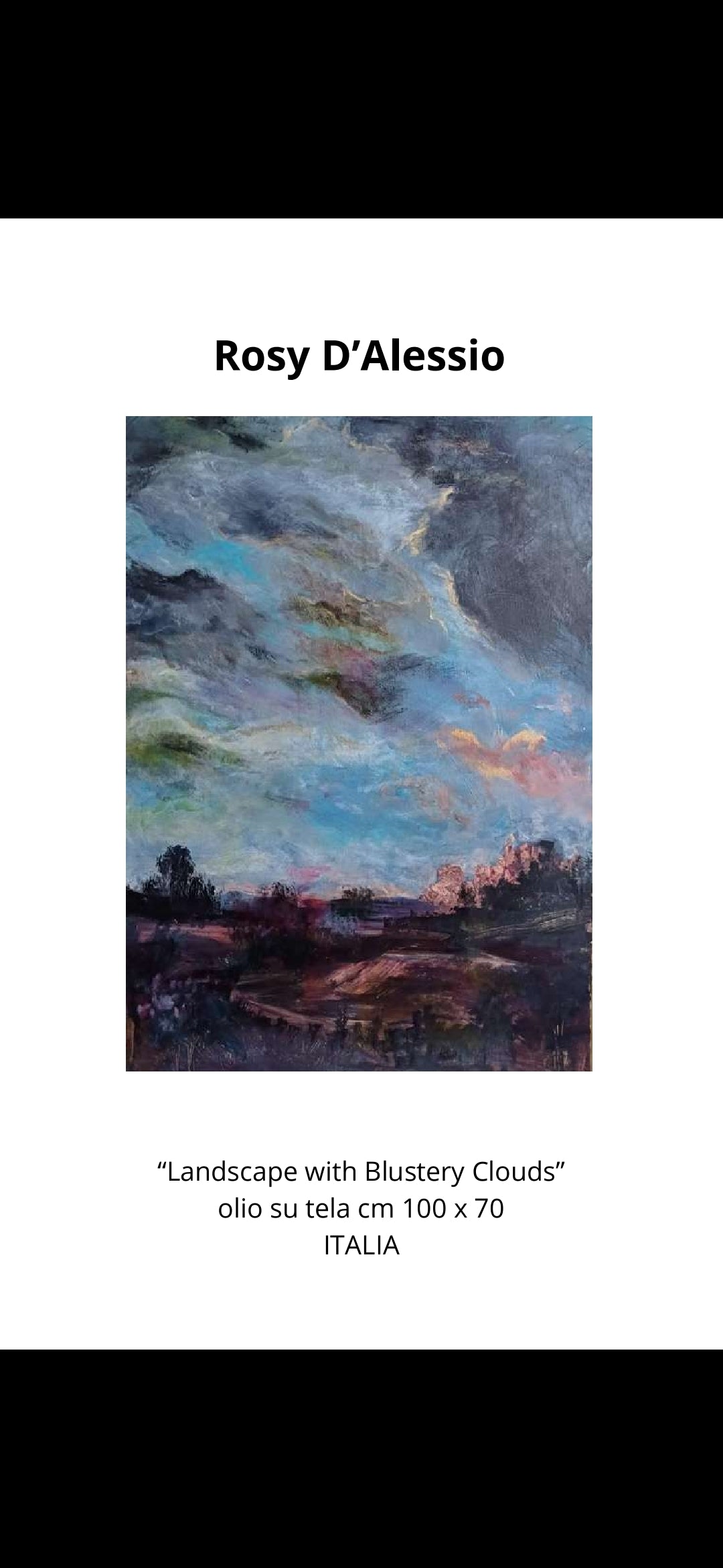 Landscape with blustery clouds