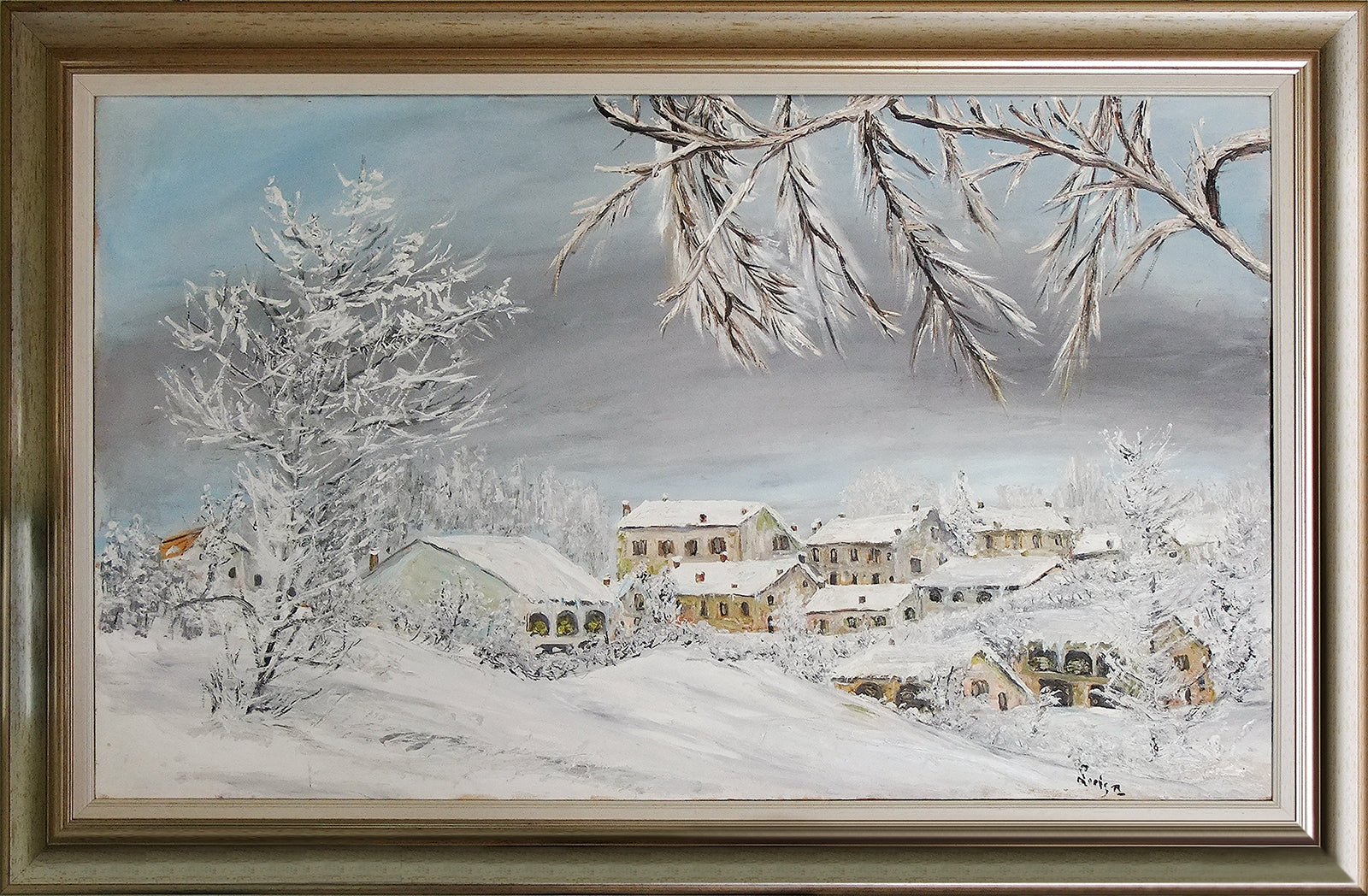 FASANI LUISA LAZZARI (1929-2014) “La Valle” (Canneto) Olio su tavola cm. 100x60