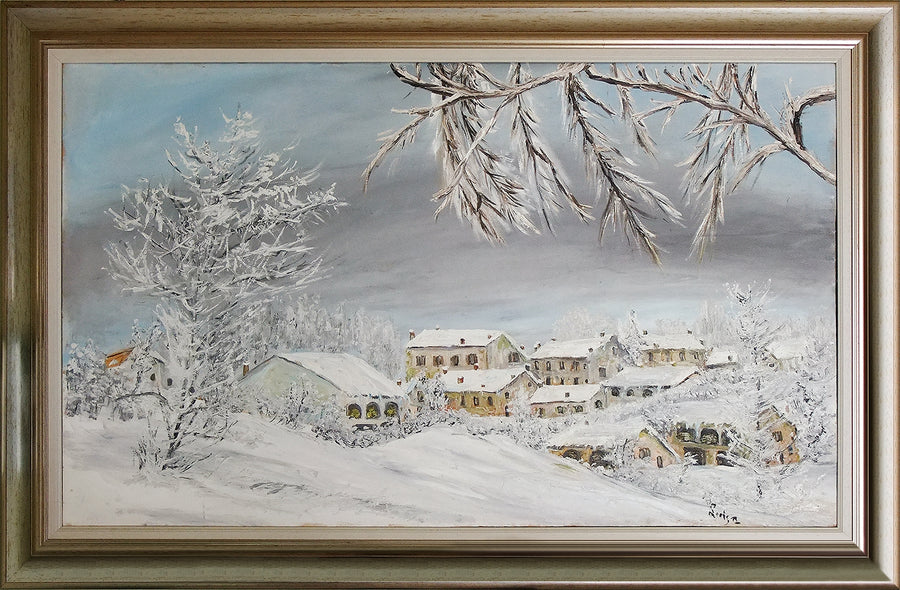 FASANI LUISA LAZZARI (1929-2014) “La Valle” (Canneto) Olio su tavola cm. 100x60