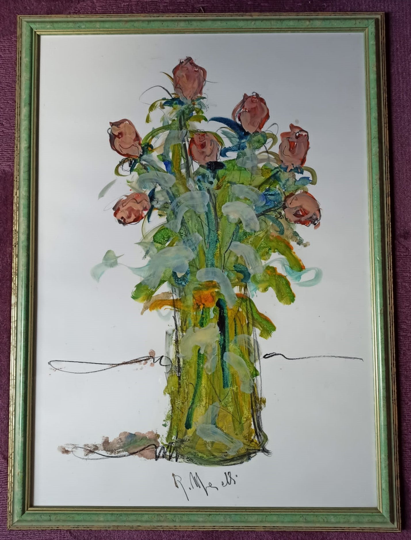 ROBERTO MERELLI - VASO CON FIORI