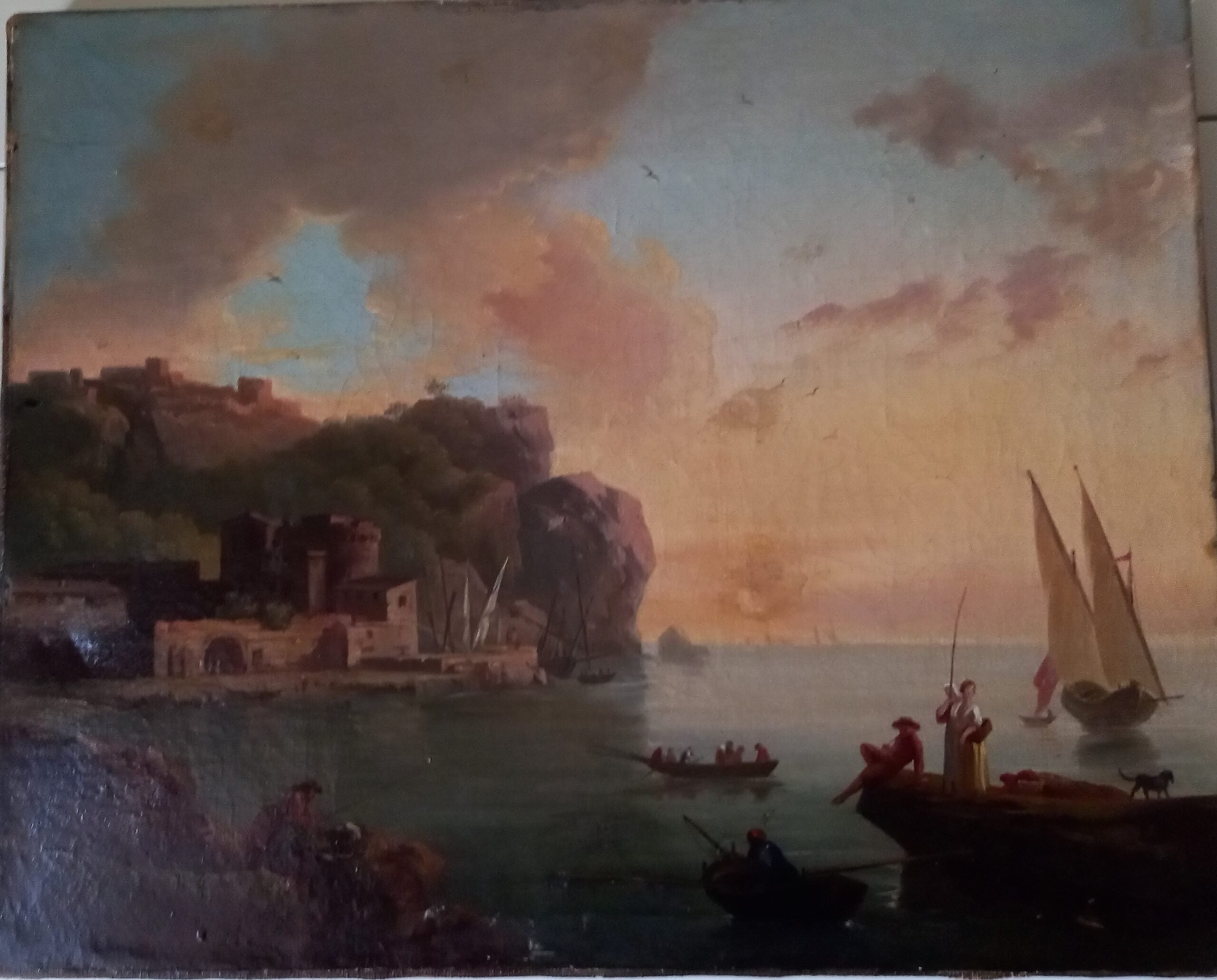 Marina con castello - artista anonimo