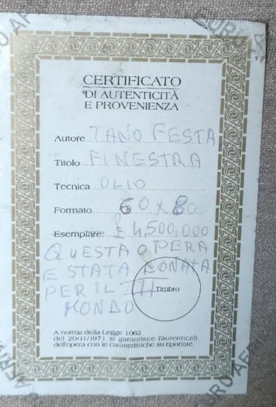 TANO FISTA - VENTANA - ESTA OBRA FUE DONADA PARA EL TERCER MUNDO