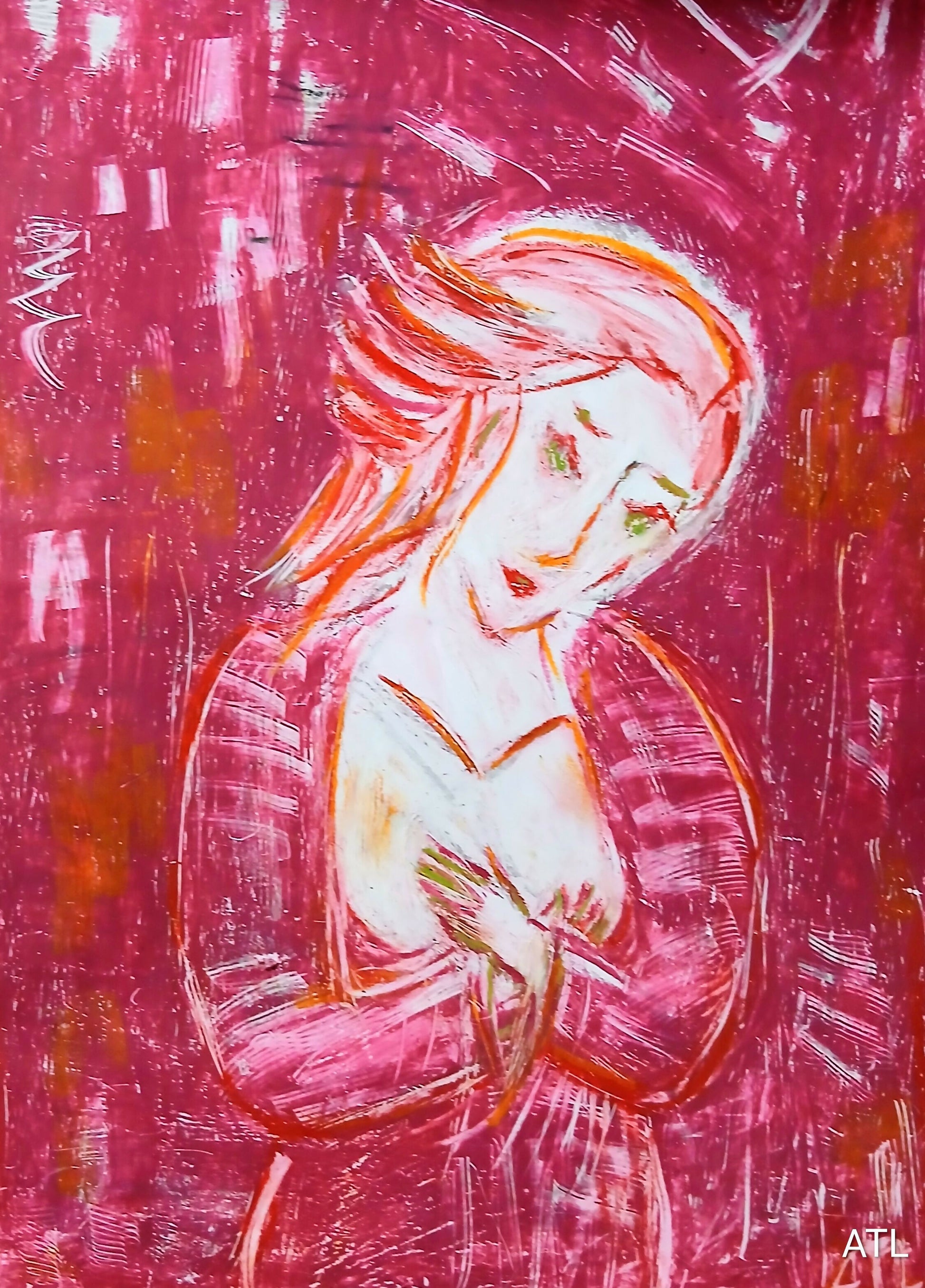 Figura di donna, tecniche miste su carta di Anna Teresa Laurita