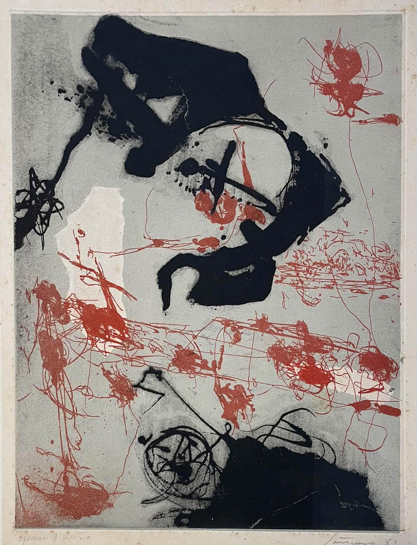 Composizione astratta del 1963, acquaforte e acquatinta di Giuseppe Santomaso